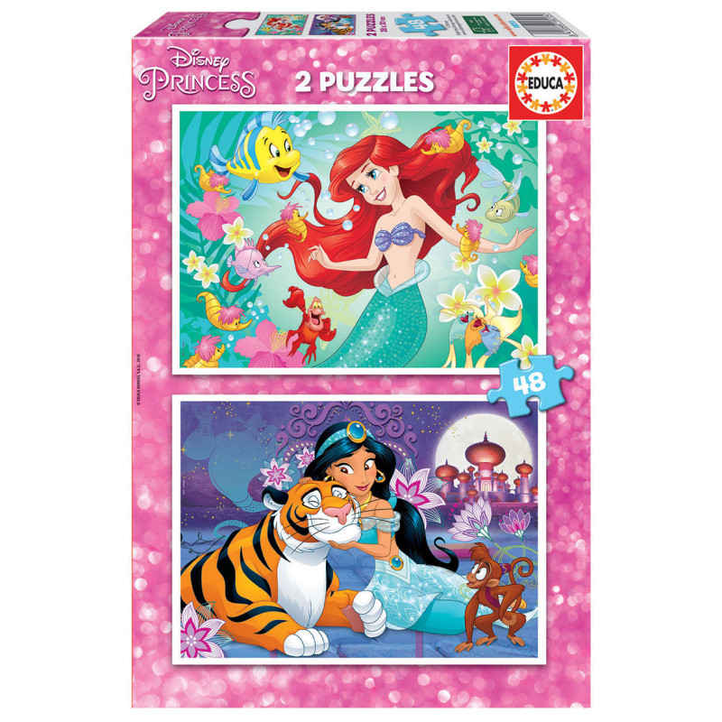 Puzzle Ariel & Jasmín 2x48 Pzs De Educa