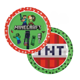 Platos Minecraft 23 Cm De Fiesta Y Cumpleaños
