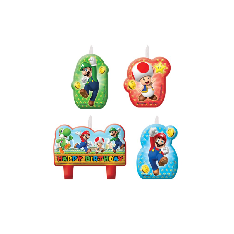 Vela Mini Formas Super Mario De Fiesta Y Cumpleaños