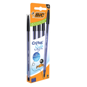 Bolígrafo Bic Cristal Negro 4 Uds