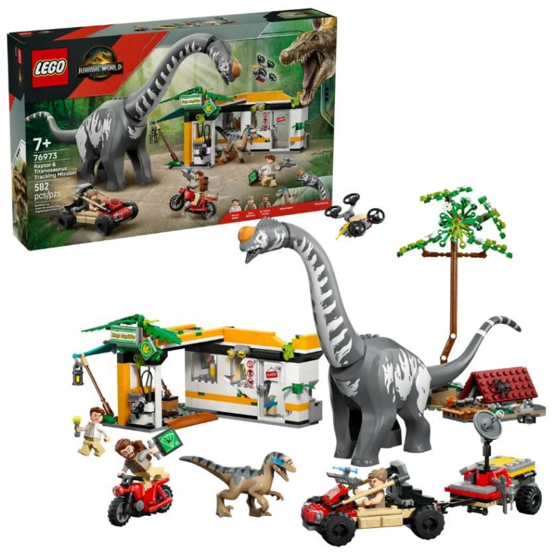 LEGO Jurassic World Misión de Seguimiento Raptor y Titanosaurus