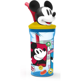 Vaso Mickey Mouse 3D Con Pajita De Vuelta Al Cole