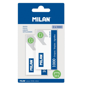 Blíster 2 Cajas 1000 Grapas 24/6 Milan De Vuelta Al Cole