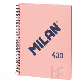 Cuaderno A4 Rosa Espiral Cuadricula Milan De Vuelta Al Cole