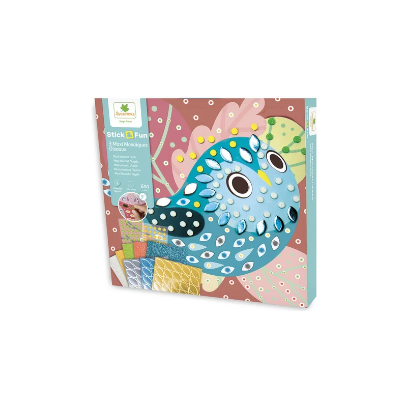 Stick’n Fun Maxi Mosaicos de Pájaros Sycomore