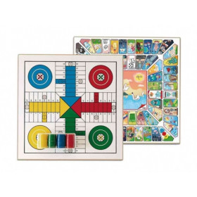 TABLERO 33X33X1 MADERA CANTO PVC PARCHIS C/CUBILETES