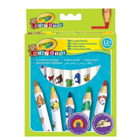 8 Maxi Lápices de Colores Mini Kids
