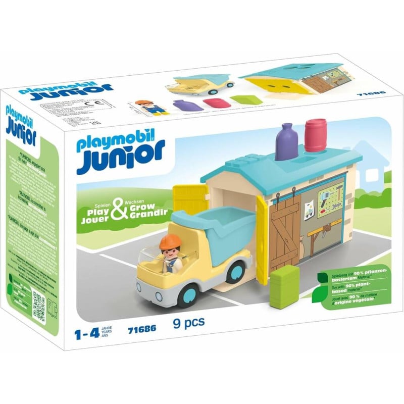 Playmobil Junior Camión de Obras con Garaje